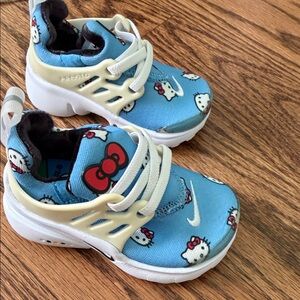 Nike Kids Blue Hello Kitty Graphic Sneakers with White and Cream Accents